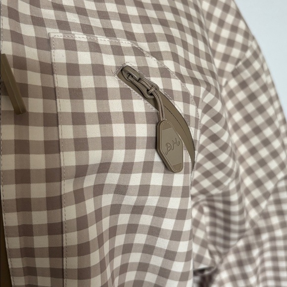 NWT Damson Madder beige rain jacket Gingham Hooded Drawstring Jacket - Check - Picture 3 of 11